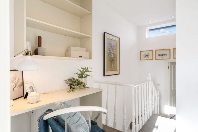 Study nook at top of stairs