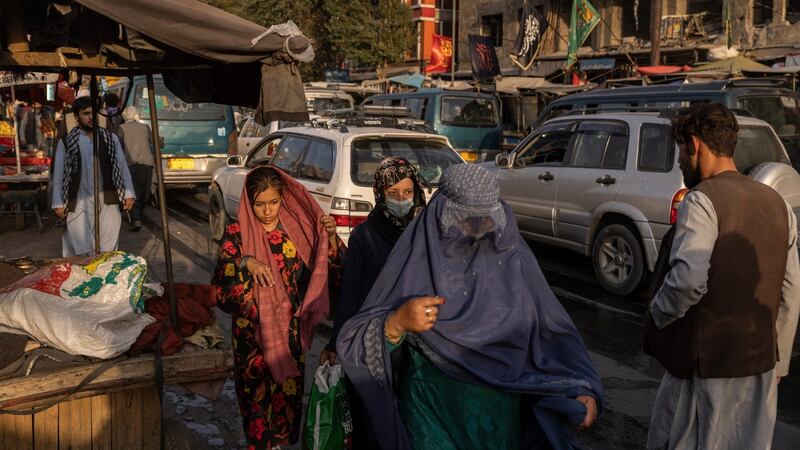 Shoppers at a market in Kabul on  August 21st. Photograph: Victor J Blue/New York Times