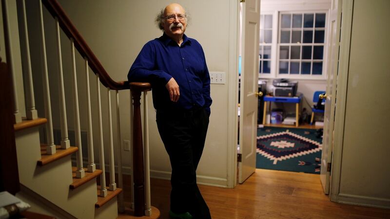 British-born scientist Duncan Haldane of Princeton University  after winning the 2016 Nobel Prize for Physics, at his home in Princeton, New Jersey. Photograph: Dominic Reuter/Reuters