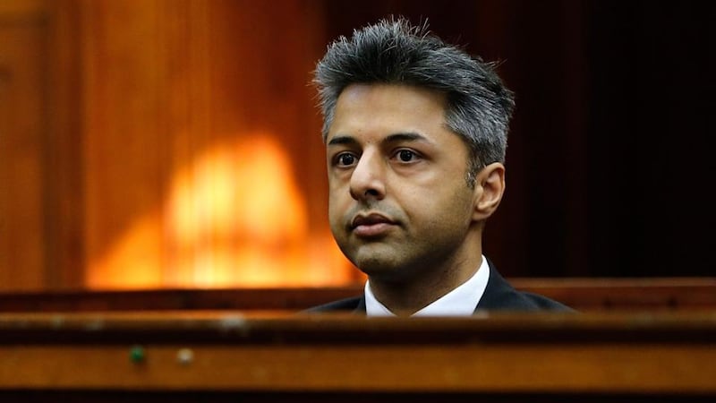 Shrien Dewani appears yesterday at Western Cape high court in Cape Town for the start of his trial. Photograph: Mike Hutchins/Getty Images