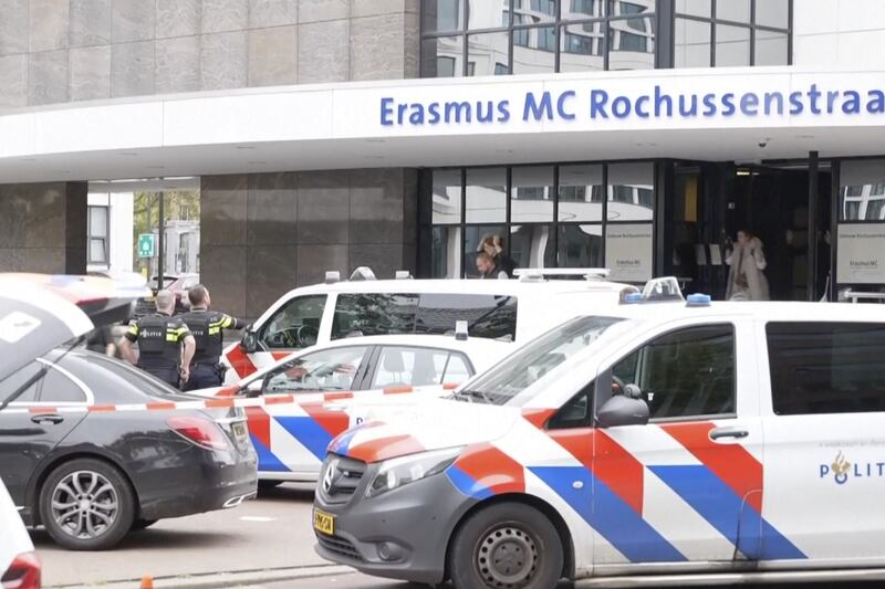 The shooting sent patients and medics fleeing the Erasmus Medical Centre in Rotterdam. Photograph: AP