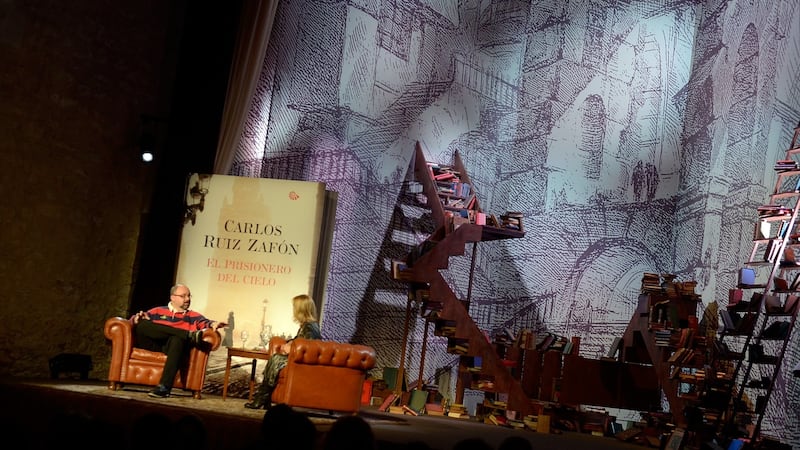 Author Carlos Ruiz Zafón presents his  novel ‘El Prisionero del Cielo’  in Barcelona, Spain. Photograph:  Robert Marquardt/ Getty Images