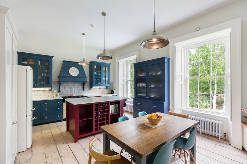 The kitchen is in modern country style