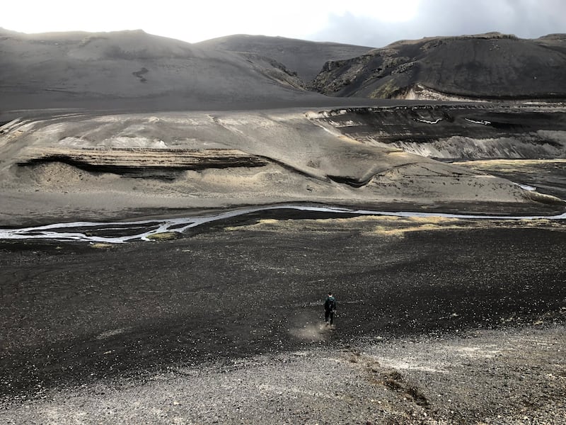 Dusty underfoot conditions did little to mar spirits on the hike.