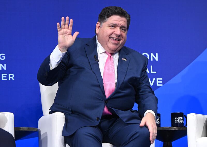 Illinois governor JB Pritzker is seen as strong on gun control and abortion rights. Photograph: Noam Galai/Getty Images for Clinton Global Initiative