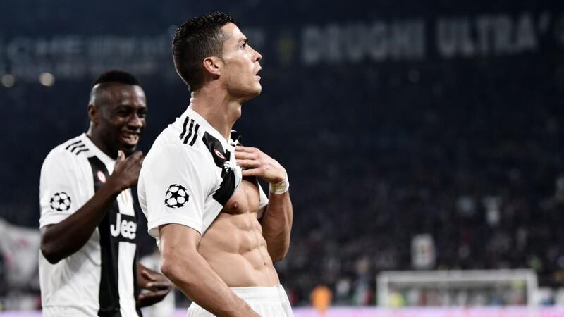 Ronaldo shows the world his stomach, once again, after putting Juventus 1-0 up. Photo: Marco Bertorello/Getty Images