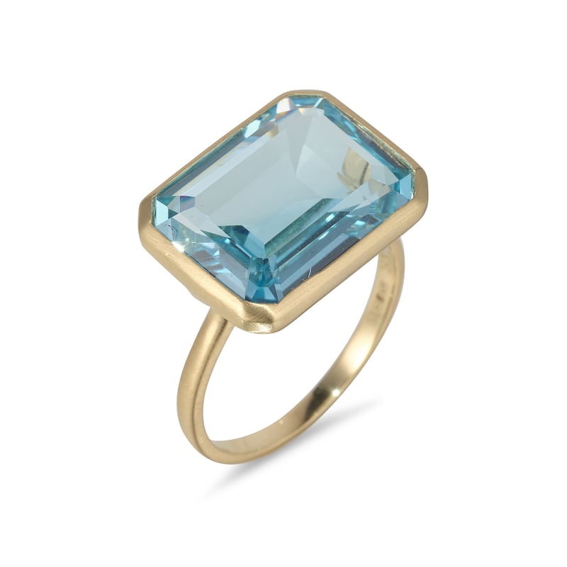 9ct Gold Sky Blue Topaz Ring, €525 at MoMuse