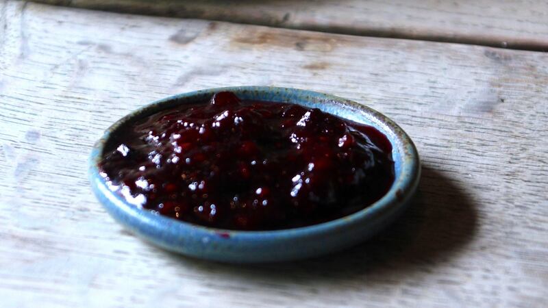 Blackberry burgundy jam.