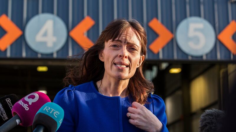 North’s infrastructure minister Nichola Mallon speaking with media at the Balmoral MOT centre in Belfast.Photograph: Liam McBurney/PA Wire