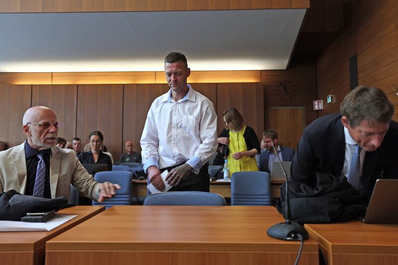 Accuser Andreas Perr at Traunstein Regional Court on Tuesday. Photograph: Anna Szylagyi/Pool/Getty