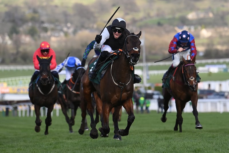 Danny Mullins and Flooring Porter win the Paddy Power Stayers' Hurdle at the Cheltenham Festival. Photograph; Mike Hewitt/Getty Images