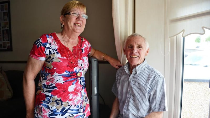 Noel and Peggy O’Reilly, from Tallaght, Co Dublin. After being diagnosed with early onset dementia, Noel retains some independence, but Peggy feels he has deteriorated in the past 12 months. Photograph: Eric Luke