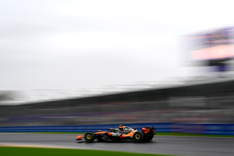 Lando Norris driving the McLaren MCL39 Mercedes during the Australian Grand Prix in Melbourne. Photograph: Rudy Carezzevoli/Getty Images