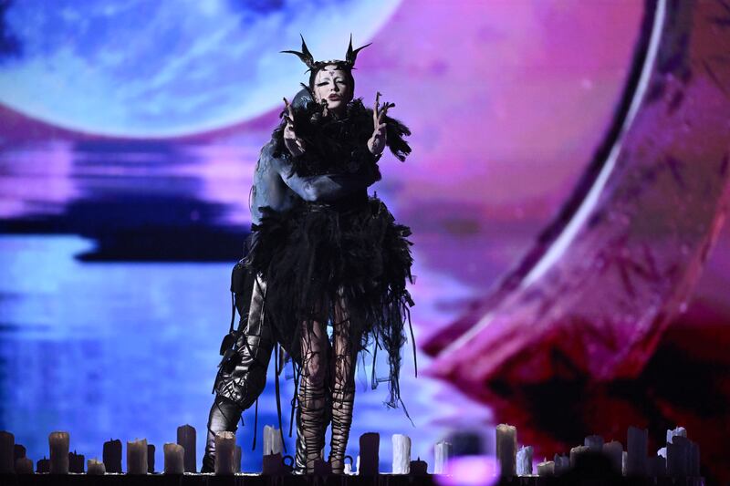 Bambie Thug performing Doomsday Blue during the Eurovision 2024 semi-final. Photograph: Jessica Gow/Tt/Getty Images