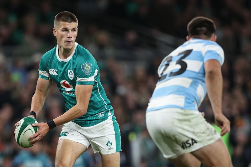 Sam Prendergast was 'excellent' for Ireland against Argentina, said Andf Farrell. Photograph: Ben Brady/Inpho