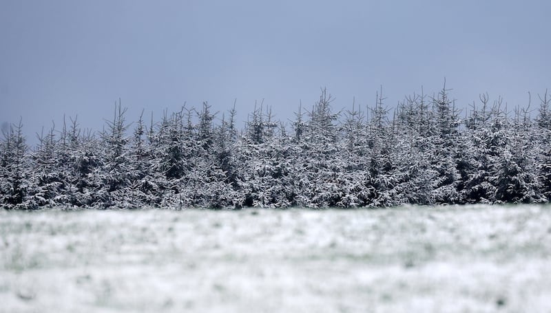 The first dusting of winter snow for the hills over looking Belfast on Wednesday. Photograph: Pacemaker