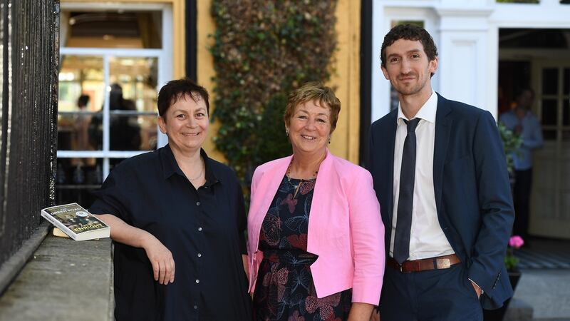 Anne Enright with Liz Dunn, chairperson of Listowel Writers’ Week, and Frank Hayes of sponsor Kerry Group. Photograph: Domnick Walsh