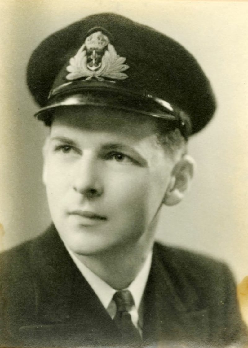 Royal Navy sub-lieutenant Michael d’Alton (1921-2016) in 1944