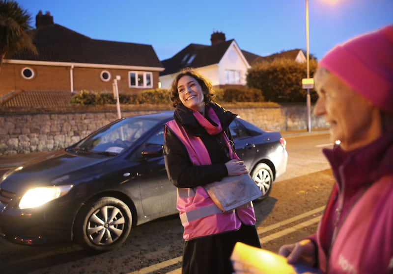 Former Fine Gael TD Kate O’Connell campaigning in Rathgar as an Independent candidate for election to the Dublin Bay South constituency. Photograph: Bryan O’Brien


