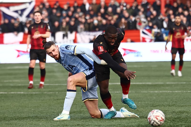 Tamworth striker Chris Wreh: Was confronted by racist messages in the aftermath of the FAI Cup loss to Tottenham Hotspur. Photograph: Henry Nicholls/AFP/Getty Images