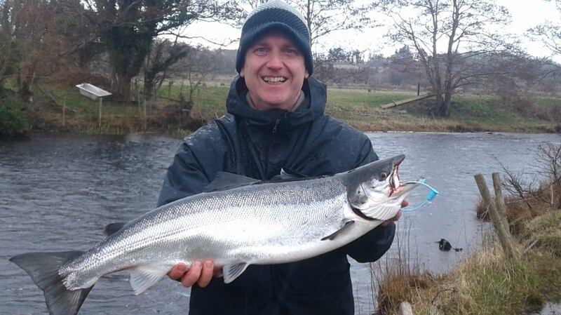 Michael Kruse with his 11.5lb salmon from the Drowes