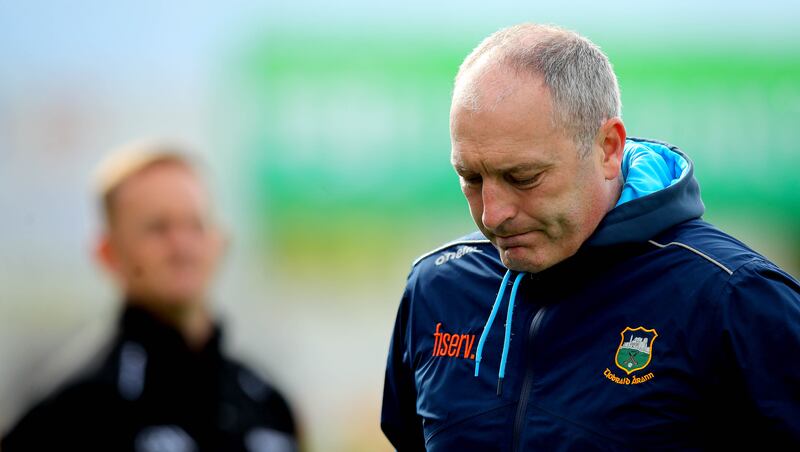 Cahill near the end of a game against Clare
in the Munster Championship in May 2024. Photograph: Ryan Byrne/Inpho