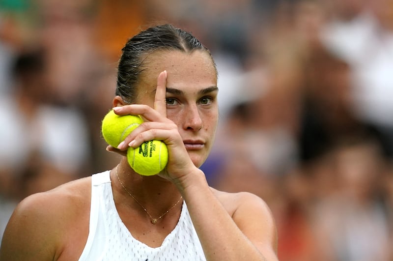 Aryna Sabalenka: '“I don’t support war, meaning I don’t support Alexander Lukashenko right now,' she said. Photograph: Victoria Jones/PA Wire.