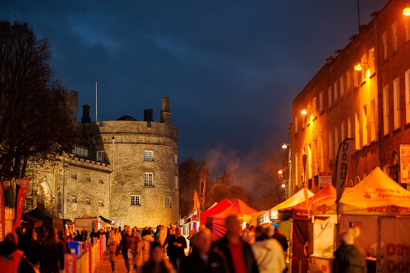 Savour Kilkenny hosts a bustling 100-stall food market. Photograph: Dylan Vaughan