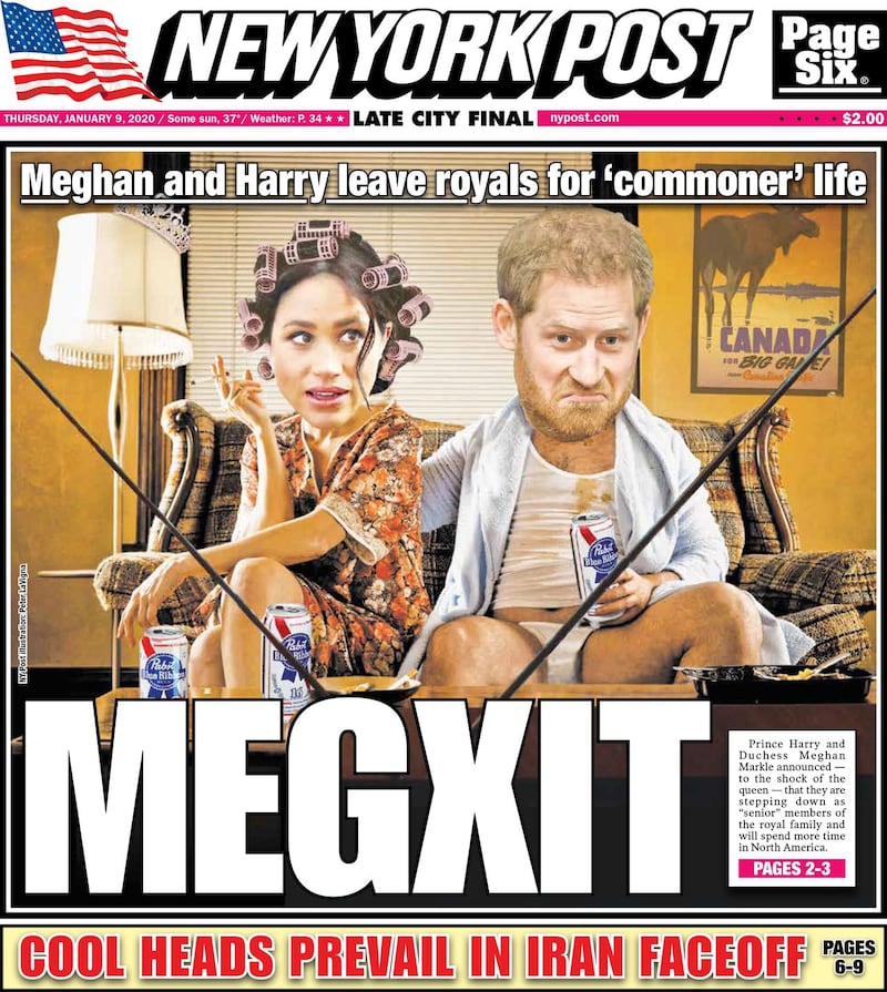 Megxit: the New York Post’s full front page