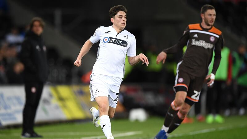 Swanes City winger Daniel James has been linked with a move to Manchester United. Photograph: Stu Forster/Getty