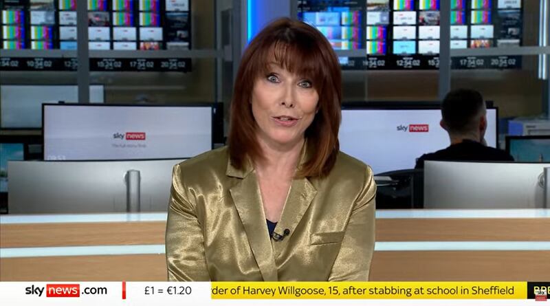 Kay Burley announces her retirement from Sky News after 36 years. Photograph: Sky News/PA Wire