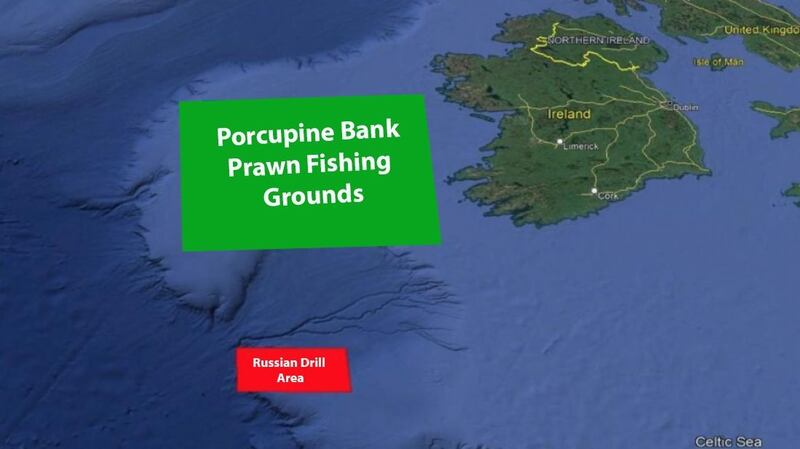 Map created by marine newspaper The Skipper, in consultation with fishermen, shows that Irish trawlers would be fishing some distance away from the location of the planned military exercises