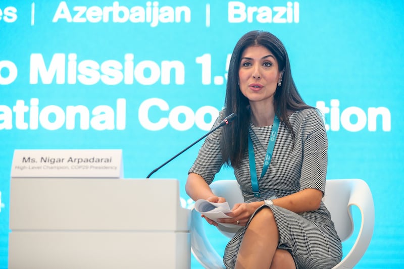 Nigar Arpadarai, high-level champion for Cop29: There are many positives that can be built on to tackle climate change, while not ignoring negatives and blockages to progress. Photograph: Aziz Karimov/Getty Images