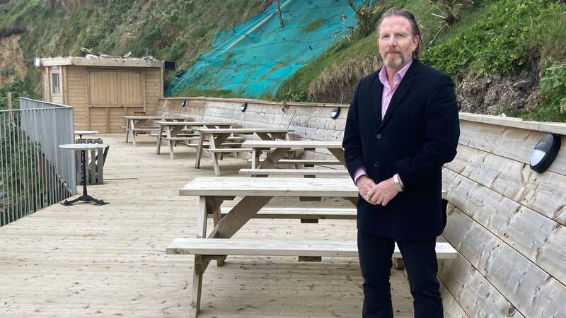 Séamus Walsh on the outdoor terrace at the Waterford Castle. Photograph: Eoghan Dalton