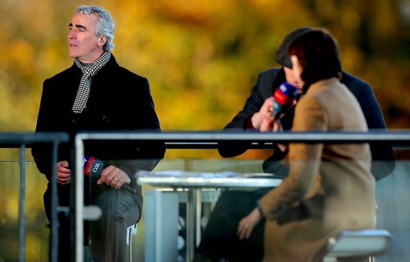 Former Donegal manager Jim McGuinness working for Sky Sports. Photograph: Ryan Byrne/Inpho