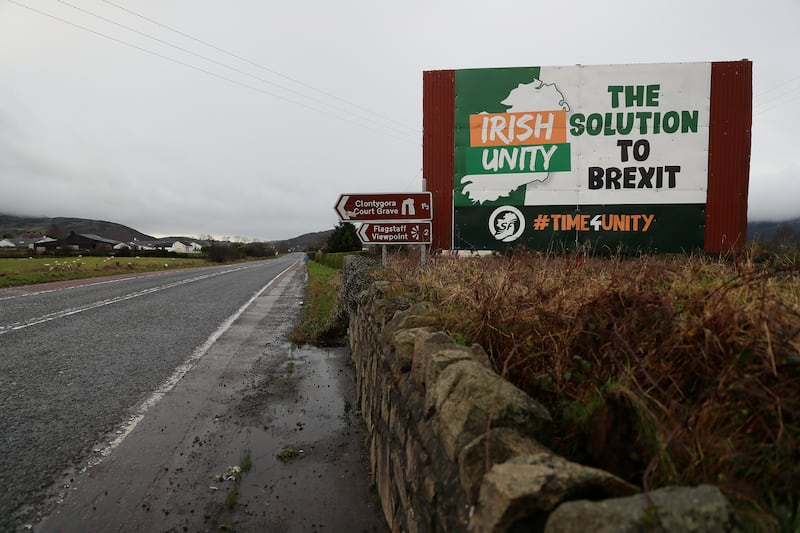 A Sinn Féin billboard in late 2020 in Northern Ireland. Photograph: Brian Lawless/PA