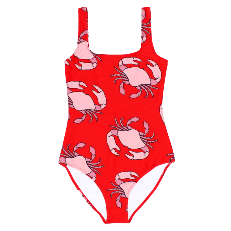 Recycled plastic Crab print Swimsuit, €72 at batoko.com