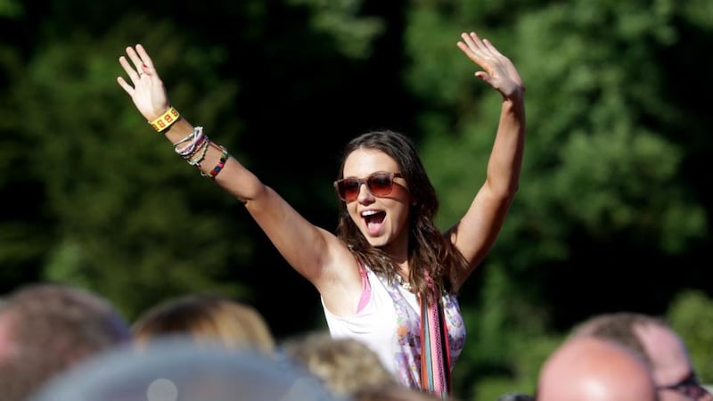 Fans enjoy the Bon Jovi concert at Slane Castle. Photograph: Arthur Carron/Collins