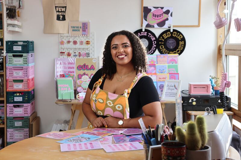 Jasmine Feehan of Dóchas Designs: One of her Instagram posts took off in the US, spiking sales to 50 times her business’s monthly average. Photograph: Dara Mac Dónaill