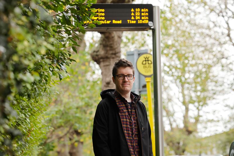 Paul Gannon says his 123 bus to Dublin city centre frequently fails to turn up despite the real-time display and app saying it is arriving. Photograph: Alan Betson

