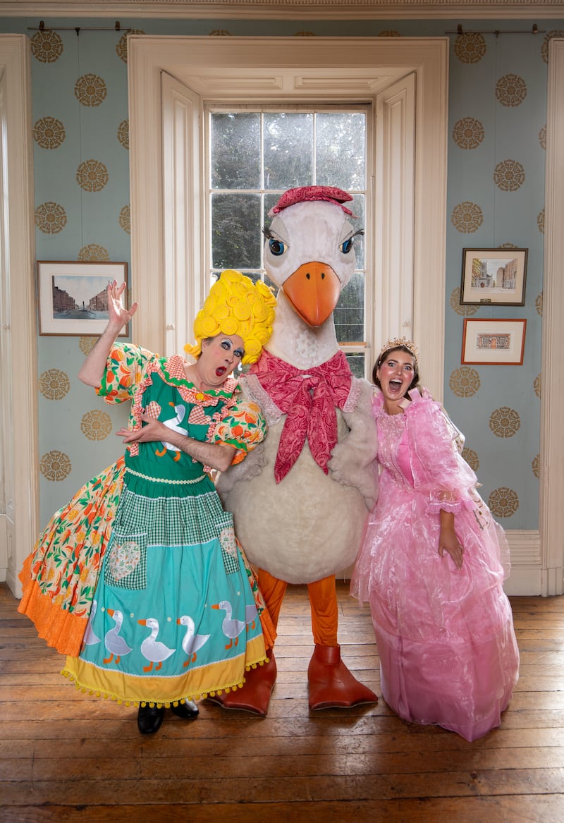 Mother Goose: Myles Breen, the Goose and Faye Shortt. Photograph: Alan Place Photography