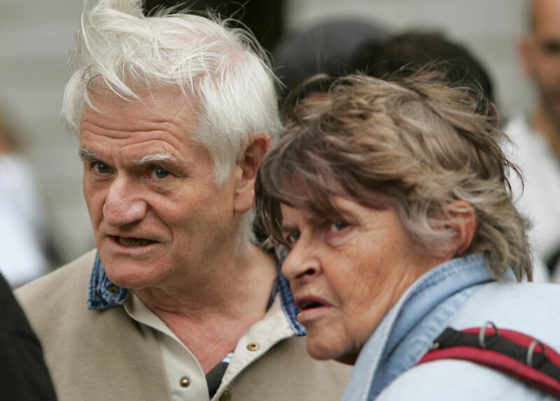 Rose Dugdale with Jim Monaghan, a member of the Columbia Three, at a pro-Palestine demonstration in 2006. Photograph: Matt Kavanagh