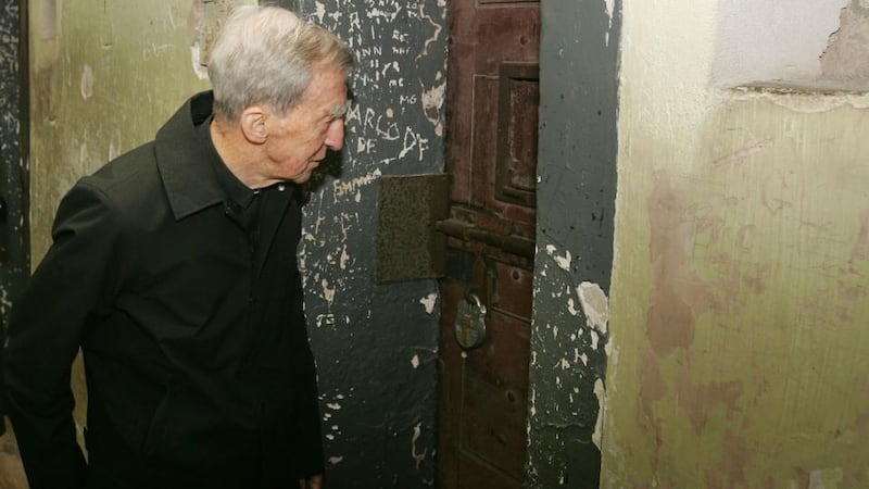 Fr Joseph Mallin visiting  the 1916 landing at the Cell in Kilmainham Gaol where he visited his father on the 8th May 1916,the day he was executed for his command of the Irish Citizens Army in the St Stephens Green area during the Easter Rising. Photograph: Alan Betson/The Irish Times