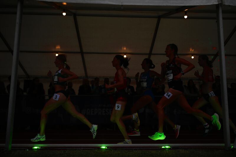 Wavelight technology at Parliament Hill athletics track. Photograph: Bryn Lennon/Getty Images