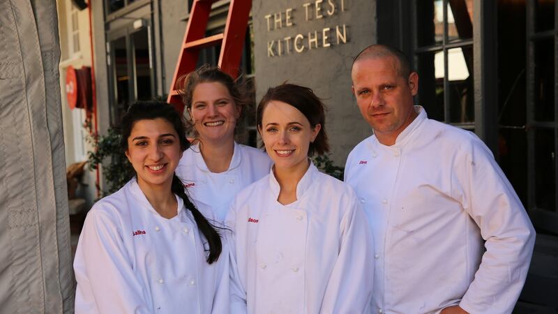 MasterChef finalists Saliha Mahmood-Ahmed, Giovanna Ryan, Alison O’Reilly and Steve Kielty in Capetown