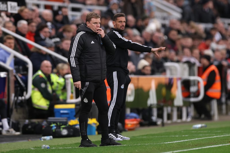 Newcastle United manager Eddie Howe during the Carabao Cup quarter-final against Brentford at St James' Park. Photograph: Carl Recine/Getty Images