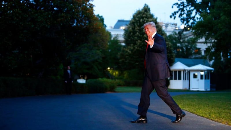 G20 summit: President Trump arrives back at the White House on Saturday. Photograph:  Al Drago/New York Times