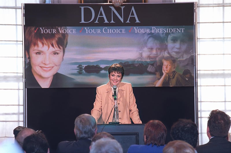 Dana Rosemary Scallon at the launch of her presidential campaign in 1997 Photograph: Matt Kavanagh