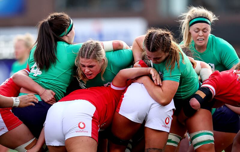 Ireland were struggling to establish any form of attacking platform and remained under pressure in defence. Photograph: INPHO/Ryan Byrne