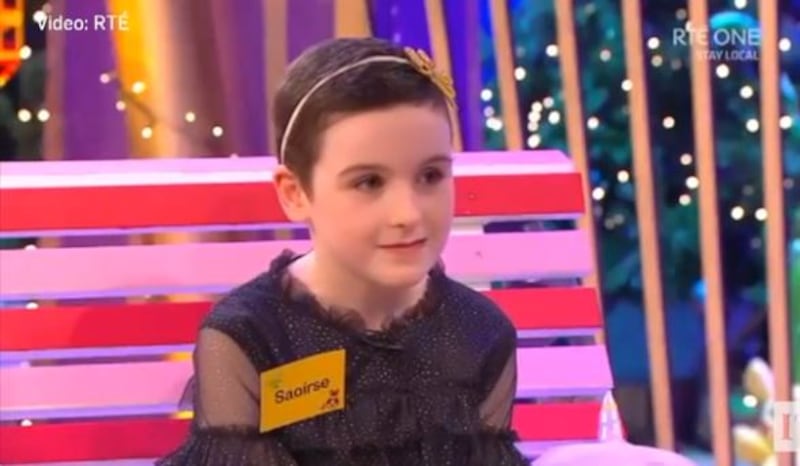 Saoirse Ruane on the Late Late Toy Show 2020. Photograph: RTÉ screenshot